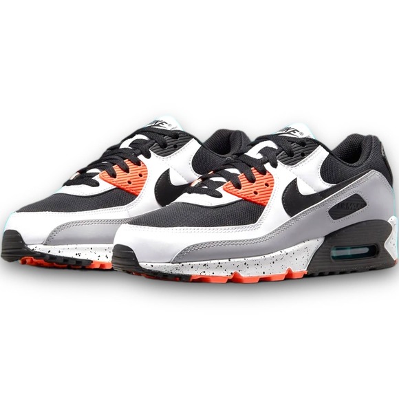 Nike Other - Nike Air Max 90 Men’s Sz 11 White Black Turf Orange Aquamarine Shoes DC9845-100